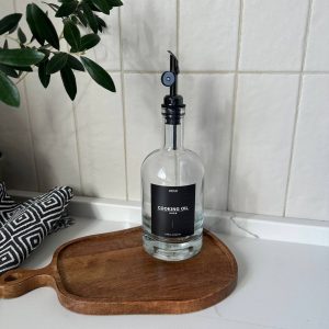 Пляшка скляна для олії 0.5л чорна